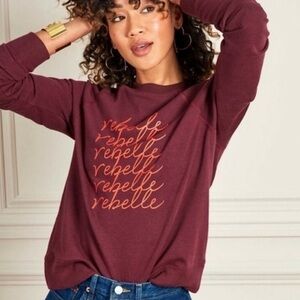 Stella & Dot “ Refuse to be Ordinary” Rebelle Long sleeve sweatshirt burgundy XS